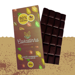 Chocolate em barra 92% Cacau sem glúten e lactose 80g