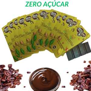 Barras de chocolate (display com 12 barras) 80% Cacau Diet sem glúten e lactose 300g.