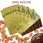 Barras de chocolate (display com 10 barras) 60% Cacau Diet com amêndoas sem glúten e lactose 800g
