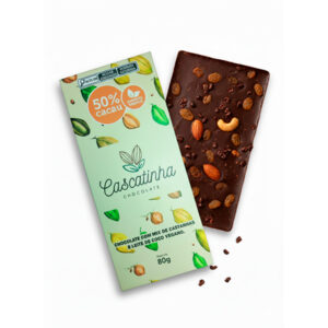 Chocolate barra 50% Cacau mix de cast.leite de coco 80g